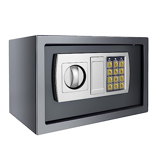 Elektronischer Safe Securityelectronics tresor 31x20x20cm Hotelsafes Doppelbolzenverriegelung Möbeltresor Boden Wandtresor Grau von Efan