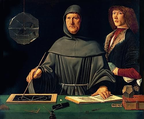 EfeMir Berühmte Gemälde Ölgemälde auf Leinwand Retro Wandkunstdruck Porträt Von Luca Pacioli Von Jacopo De Barbari für Heimtextilien 60x90cm von EfeMir