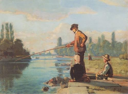 EfeMir Berühmte Gemälde Poster Und Drucke Abstraktes Gemälde Der angler von ferdinand Hodler für Schlafzimmer Home Decor 60x90cm von EfeMir