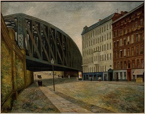 EfeMir Leinwand Wandkunst Wandmalereien Kunstwerk Bekannt Brücke über die Ackerstraße Berlin Nord von Gustav Wunderwald für Office Home Decor 60x90cm von EfeMir