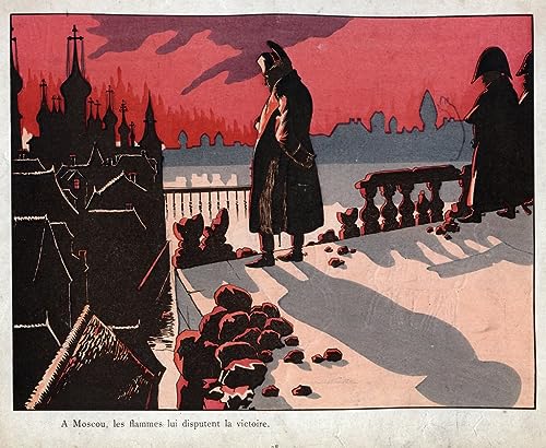 EfeMir Leinwanddrucke Malerei Drucken Ölgemälde Bekannt Napoleon betrachtet das Feuer von Moskau für Wanddekoration 60x90cm von EfeMir