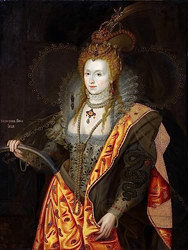 EfeMir Leinwanddrucke Malerei Drucken Ölgemälde Bekannt Porträt von Elizabeth I. im Ballettkostüm als Iris Rainbow Portrait von George Peter Alexander Healy für Wanddekoration 60x90cm von EfeMir