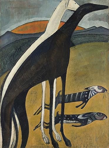 EfeMir Leinwanddrucke Malerei Drucken Ölgemälde Bekannt Windhunde Os Galgos von Amadeo De Souza Cardoso für Wanddekoration 60x90cm von EfeMir