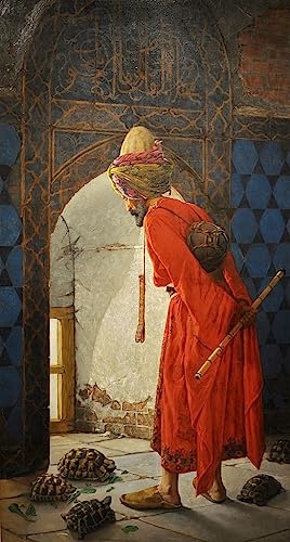 EfeMir Poster Und Drucke Abstraktes Gemälde Berühmte Gemälde der Schildkrötentrainer von Osman Hamdi Bey für Schlafzimmer Home Decor 60x90cm von EfeMir