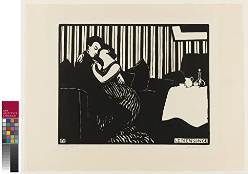 EfeMir bild auf leinwand Berühmte Leinwand drucken Berühmte Gemälde Die Lügenplatte aus Intimacies von Felix Edouard Vallotton für Wohnzimmerdekoration 60x90cm von EfeMir