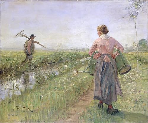 EfeMir bild auf leinwand Berühmte Leinwand drucken Berühmte Gemälde am Morgen von Fritz von Uhde für Wohnzimmerdekoration 60x90cm von EfeMir