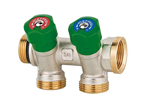 Effebi 2-fach Trinkwasserverteiler mit DVGW-Zulassung - Kugelventil aus Messing Effebi 2-fach Trinkwasserverteiler mit DVGW-Zulassung - Kugelventil aus Messing von Effebi