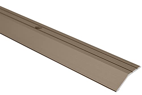 Effector Übergangsleiste zum Schrauben, 90 cm, 39x10 mm, Champagnefarben, Übergangsprofil Höhenausgleich, Eloxiertes Aluminium Winkelprofil, Gelocht, Abschlussprofil von Effector