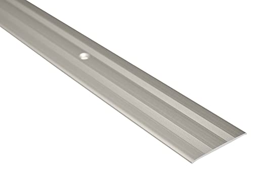 Effector | Aluminium Übergangsprofil Gelocht| Übergangsleiste 35 x 2 x 1800 mm | Türschwellen Leiste | Aluprofil | Ausgleichsprofil INOX eloxiert | Übergangsschiene zum Schrauben 1 Stück von Effector