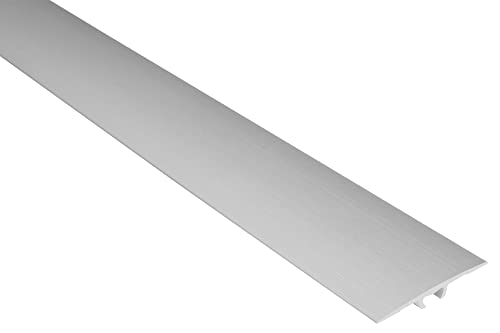 Effector Bodenleisten mit Silikondichtung, 90 cm, 36x2 mm, Silber, Übergangsprofil Höhenausgleich, Eloxiertes Aluminium Winkelprofil, mit Befestigungsstifte von Effector