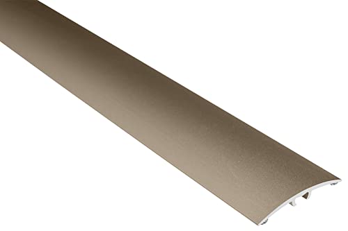 Effector | Aluminium Übergangsprofil gewölbt | Übergangsleiste 40 x 5 x 930 mm |Bodenleisten mit Silikondichtung | CHAMPAGNEFARBEN eloxiert | Übergangsschiene mit Befestigungsstifte | 1 Stück von Effector