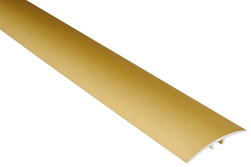 Effector | Aluminium Übergangsprofil gewölbt | Übergangsleiste 40 x 5 x 930 mm |Bodenleisten mit Silikondichtung | GOLD eloxiert | Übergangsschiene mit Befestigungsstifte | 1 Stück von Effector