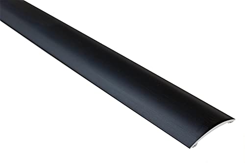 Effector | Aluminium Übergangsprofil gewölbt | Übergangsleiste 40 x 5 x 930 mm | Türschwellen Leiste | Aluprofil | Ausgleichsprofil SCHWARZ eloxiert | Übergangsschiene 1 Stück von Effector