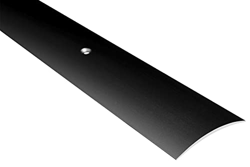 Effector Übergangsleiste zum Schrauben, 93 cm, 49x6 mm, Schwarz, Übergangsprofil Höhenausgleich, Eloxiertes Aluminium Winkelprofil, Gewölbt Türschwellen Leiste von Effector