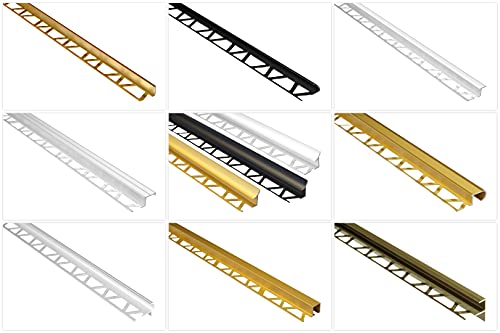 Effector Fliesenschiene aus eloxiertem Aluminium - Fliesenkanten Schutz - (S-Form Profil Gold) Aluschiene Zierleisten Fliesenprofil Zierschienen von Effector