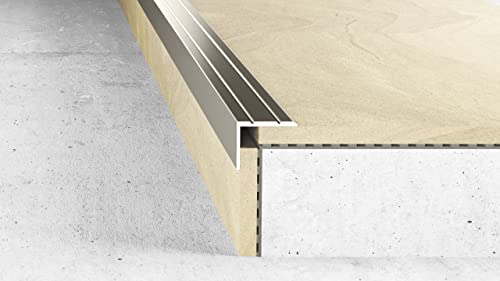 Effector Selbstklebend Treppenkantenprofil, 90 cm, 25x20 mm, INOX Edelstahlfarben, Aluminium Bodenübergangsprofil, Übergangsleiste, Treppenschutzprofil, Treppenkantenschutz Aluwinkel Geklebt Effector Selbstklebend Treppenkantenprofil, 90 cm, 25x20 mm, INOX Edelstahlfarben, Aluminium Bodenübergangsprofil, Übergangsleiste, Treppenschutzprofil, Treppenkantenschutz Aluwinkel Geklebt von Effector