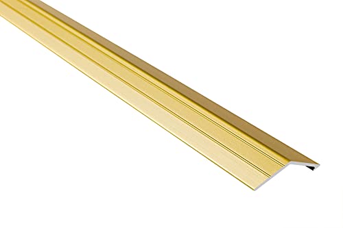 Effector | Selbstklebend Übergangsleiste Höhenausgleich | Übergangsleiste 41 x 16 x 900 mm Geklebt | Fussleisten Höhenausgleich | Ausgleichsprofil GOLD eloxiert | Bodenleisten | 1 Stück von Effector