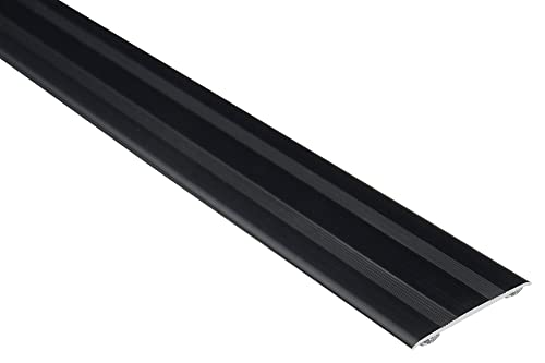 Effector | Selbstklebend Übergangsprofil | Übergangsleiste 35 x 2 x 930 mm | Türschwellen Leiste | Aluprofil | Ausgleichsprofil SCHWARZ eloxiert | Bodenleisten | Abschlussleiste 1 Stück von Effector