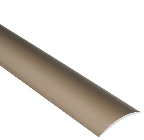 Effector | Selbstklebend Übergangsprofil gewölbt | Übergangsleiste 30x5 x 1800 mm| Türschwellen Leiste | Aluprofil Ausgleichsprofil CHAMPAGNEFARBEN eloxiert Bodenleisten Abschlussleiste 1 Stück von Effector
