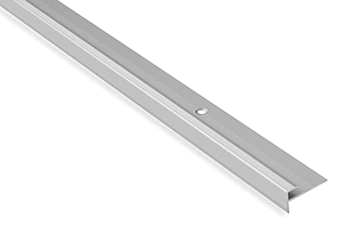 Treppenkantenprofil Treppenabschluss 1,8m Alu Winkelprofile mit Einfasshöhe 3 mm für Bodenbeläge (C23, 28x12,5 mm) Aluprofil Designboden Kantenschutzprofil Anti-Rutsch von Effector