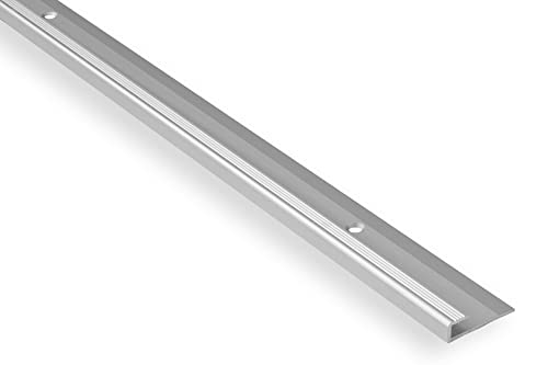 Treppenkantenprofil Treppenabschluss 1,8m Alu Winkelprofile mit Einfasshöhe 5,1 mm für Bodenbeläge (C63, 29x7,9 mm) Treppenleiste gebohrt Einfassprofil Aluminium von Effector