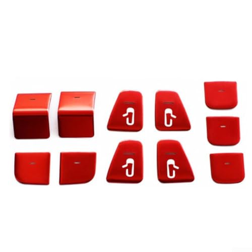 11 Stück Autotür Lift Button Schalter Aufkleber Trim Decals für Tesla für Model 3 und für Model Y Verbesserung der Innenausstattung und Funktionalität (Rot) von EffiFish