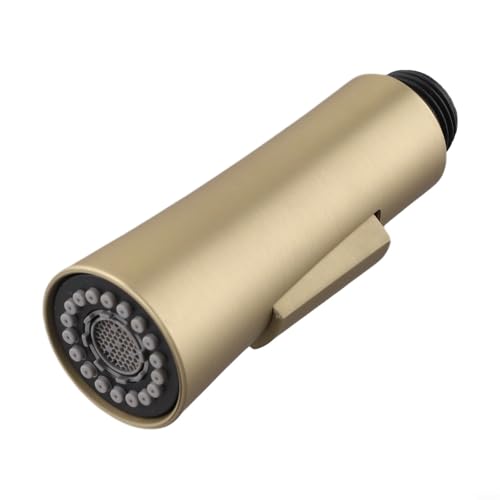 Ausziehbarer Küchenspüle-Sprühkopf mit Säulen-Design in gebürstetem Gold, ABS-Material, 2 Funktionsmodi, kompatibel mit G1/2-Schlauchanschlüssen, 1,8 GPM von EffiFish