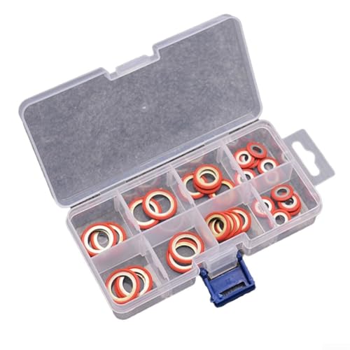 Dichtungssatz für Klimaanlagenkompressoren, 30-teiliges Dichtungsset mit Materialien für langfristige Nutzung (rot) von EffiFish