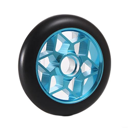 EffiFish 110 mm Pro Stunt-Scooter-Rad Stunt-Scooter Ersatzrad Aluminiumlegierung Nabe PU-Außenreifen hohe Elastizität 8 mm Lager (hellblau) von EffiFish