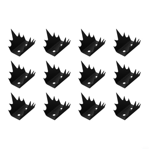 EffiFish 12 Stück Sicherheitszaun-Wand-Spikes, Anti-Kletter-Abschreckung, 12 Stück Metallspikes mit selbstschneidenden Schrauben für den Garten von EffiFish