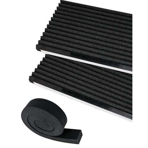 EffiFish 2 Stück Klimaanlagen-Seitendämmplatten Schaumstoff-Wetterstreifen-Set, für Fenster-Wechselstrom-Einheit, 43,2 x 22,9 x 2,5 cm, Weiß / Schwarz (schwarz) von EffiFish