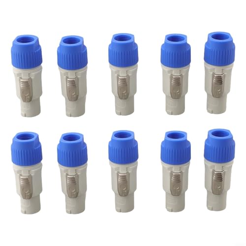 EffiFish 3-poliger Stecker, 20 A, 250 V AC, Bühnenlicht-Lautsprecher-Netzadapter, für DMX-Signal, bewegliche Scheinwerfer, Computer-Druckerkabel (grau) von EffiFish