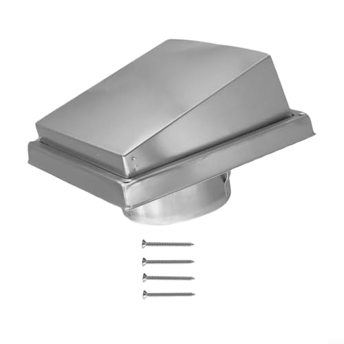 EffiFish 304 Edelstahl-Abluftventilator-Abdeckung, quadratisch, mit Insektenschutz, für Badezimmer, Küche, Wäschetrockner, Wandinstallation (100 mm) von EffiFish