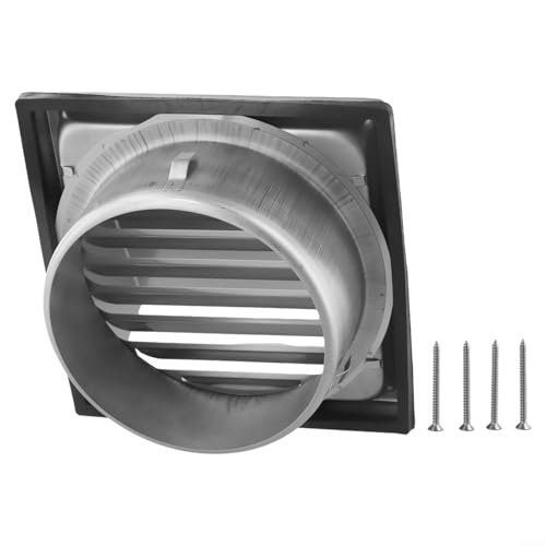EffiFish 304 Edelstahl-Abluftventilator-Abdeckung, quadratisch, mit Insektenschutz, für Badezimmer, Küche, Wäschetrockner, Wandinstallation (150 mm) von EffiFish