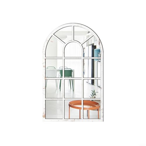 EffiFish 3D Imitation Fenster Wandspiegel Aufkleber mit Holzrahmen und Acrylplatte Dekorativer Spiegel für Wohnzimmer Flur Wohnkultur (weiß) von EffiFish