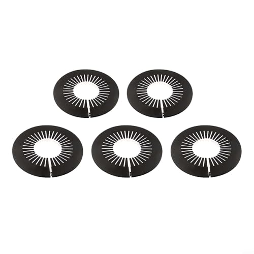 EffiFish 5 Stück dekorative Flansch-Rohrabdeckung Heizkörper, Rosette, Wandheizungsrohrhülsen-Set für Heißwasser-Gasrohrsystem, Heimwerker, schwarz (120–140 mm) von EffiFish