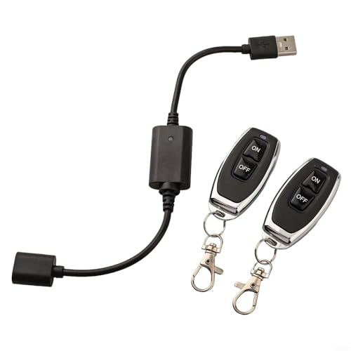 EffiFish 5 V USB Wireless RF Fernbedienung Schalter mit Empfänger für LED-Lichtstreifen, Leselampen und kleine Lüfter, Schwarz (P30-2) von EffiFish