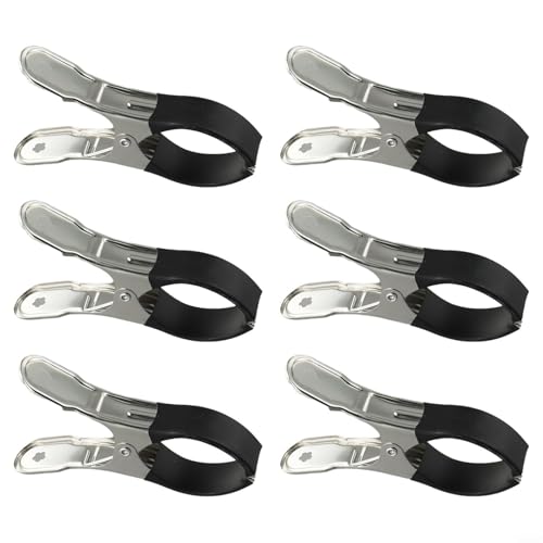 EffiFish 6 Stück/30 Stück Edelstahl-Schwimmbadabdeckungs-Clips, robuste Winterabdeckungsklemmen mit Schutzhüllen für oberirdische Pools (6 Stück schwarz) von EffiFish