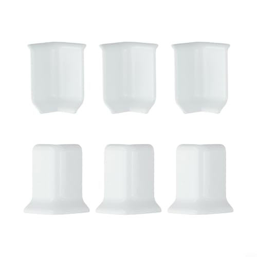 EffiFish 6 Stück Sockelleisten-Eckblöcke, Inneneckblock-Set, Wandsockel, Eckverbinder für 5,4 cm Höhe (S Weiß) von EffiFish