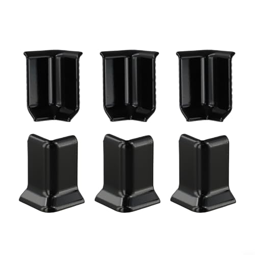 EffiFish 6 Stück Sockelleisten-Eckblöcke, Inneneckblock-Set, Wandsockel, Eckverbinder für 5,4 cm Höhe (S schwarz) von EffiFish