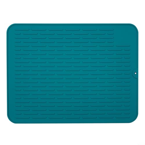 EffiFish Abtropfmatte aus Silikon, rutschfest für leicht zu reinigende Spülbeckenmatte für Küchentheke, effizientes Abtropfen und schnell trocknend, hitzebeständig (grün) von EffiFish
