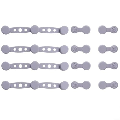 EffiFish Air Fryer Magnetische Silikon-Schnallen-Set, für Pergamentpapierhalter mit 4 langen, 8 kurzen Stücken, Küchen-, Koch- und Büroklammern (grau) von EffiFish