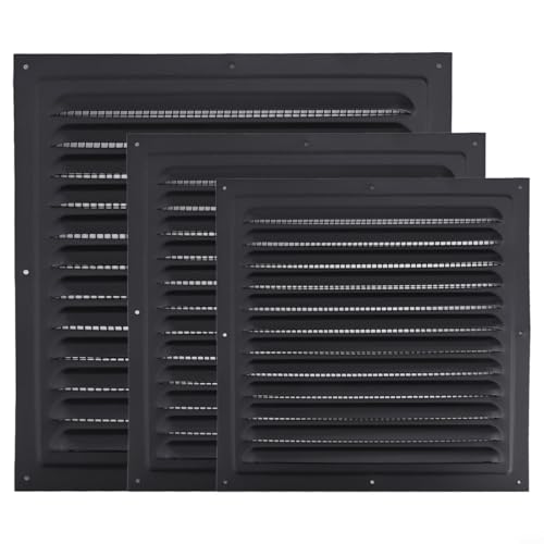 EffiFish Aluminium-Wand-Lüftungsgitter-Abdeckung, quadratische Luftauslass-Lüftungsgitter mit Netzrückseite für Küche, Badezimmer, Zuhause, Büro, Gebäude (100 x 100 cm) von EffiFish