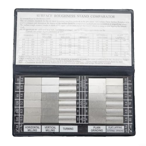 EffiFish Außenrauheitsvergleich Probeblock-Set, Ra 0,05-12,5µm, 30-teiliges Metallbearbeitungs-Finish-Inspektionslehre für CNC-gefräste Teile EffiFish Außenrauheitsvergleich Probeblock-Set, Ra 0,05-12,5µm, 30-teiliges Metallbearbeitungs-Finish-Inspektionslehre für CNC-gefräste Teile von EffiFish