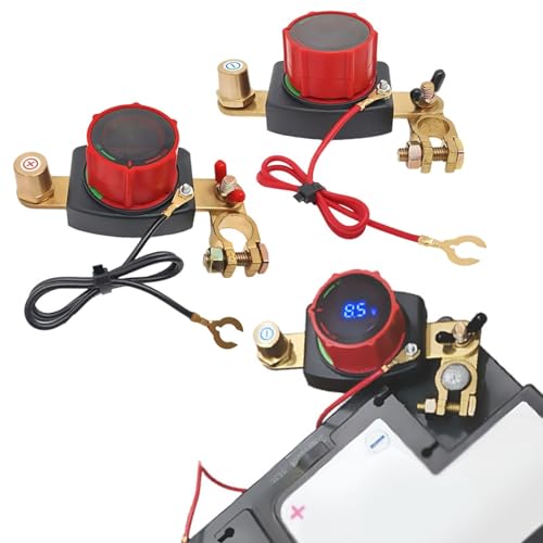 EffiFish Batterie-Trennschalter, mit digitalem Voltmeter, 12 V, 300 A, DC 5–80 V, für Auto, LKW, Wohnmobil, Boot, Marine Leistungsschalter Isolator (A) von EffiFish