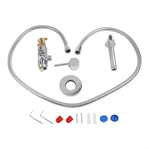 EffiFish Bidet-Sprüh-Set, mit einstellbarem Wasserdruck, Zinklegierung, WC-Sprüh-Set für persönliche Hygiene, Haustier, Baby, montiert, G1/2-Anschluss (Chrom) von EffiFish