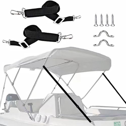 EffiFish Boots-Markisengurt-Set, 2 verstellbare Marine-Obergurte mit Karabinerhaken, Ösenriemen und Schrauben für Wasserfahrzeuge (mit Zubehör) von EffiFish