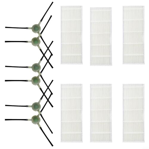 EffiFish Bürsten Staubsaugerteile-Zubehör, für EICOBOT Ersatz-Filter-Seitenbürsten-Set, kompatibel mit R20 Roboter-Staubsauger, 6 Filter, 6 Seiten von EffiFish
