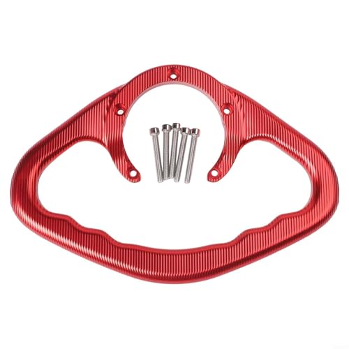 EffiFish CNC-Aluminium-Legierung Motorrad-Tank-Haltegriff, Handgriff, Beifahrer-Sicherheits-Armlehne, rutschfestes Rillen-Design, für FZ1, FZ6, R1, R6, MT-Serie, Türriemen, Haltegriffe (rot) von EffiFish