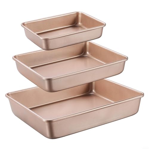 EffiFish Carbon Backblech Set Antihaft Rechteck Backblech Bräter mit gleichmäßiger Hitzeverteilung für Backofen 2 Stück Backblech (B) von EffiFish